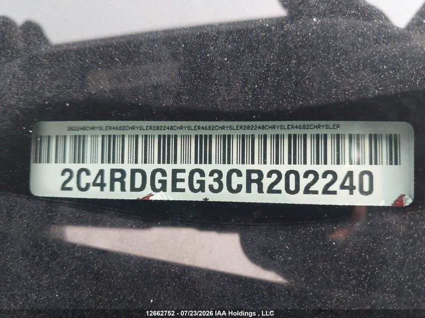 2012 DODGE CARAVAN VAN 3.6L V-6 DOHC, VVT, 283HP