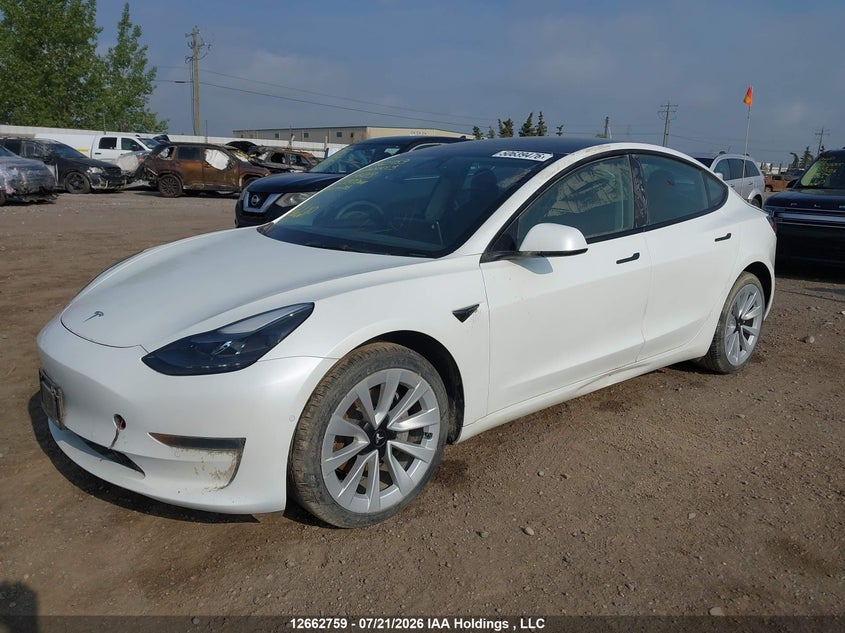 2022 Tesla Model 3, Rear, IAAI, VIN 5YJ3E1EB4NF296213 — photo 2