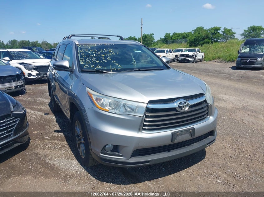 Vin: 5tdjkrfh5fs206176, lot: 3065211, toyota highlander xle 2015 img_1
