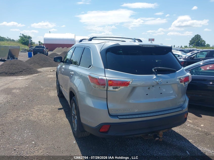 Vin: 5tdjkrfh5fs206176, lot: 3065211, toyota highlander xle 20153