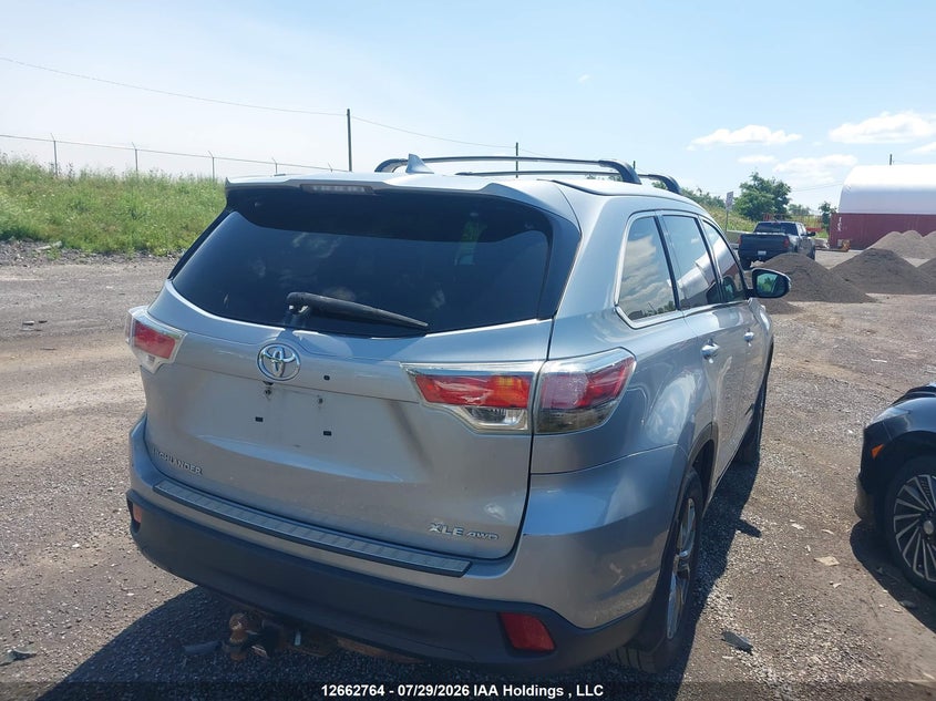 Vin: 5tdjkrfh5fs206176, lot: 3065211, toyota highlander xle 20154