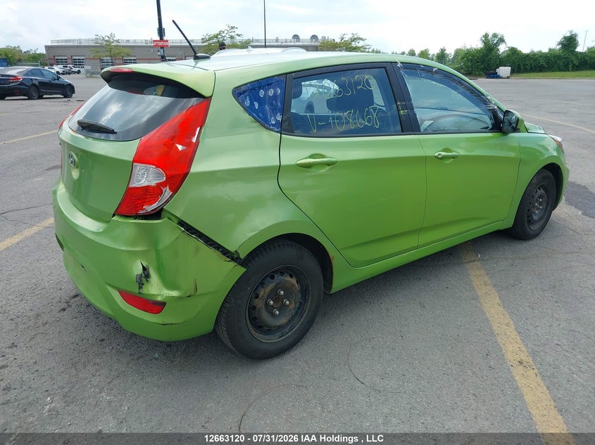 Vin: kmhct5ae7du108668, lot: 3065571, hyundai accent 20134