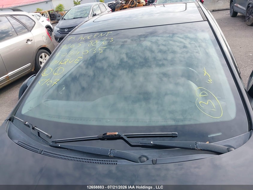 2013 Hyundai Accent Gls VIN: KMHCU5AE4DU084035 Lot: 12658883X