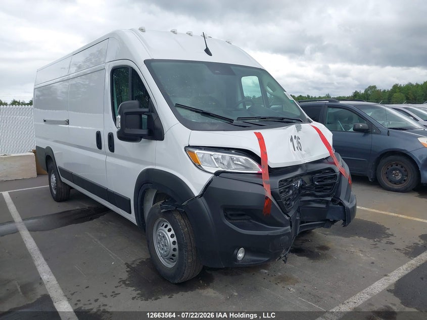 2025 Ram Promaster 3500 High Roof, Удар спереди, IAAI, VIN 3C6MRVJGXSE555507