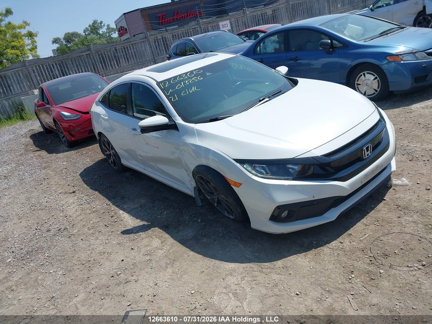 2021 Honda Civic Sport, Удар спереду, IAAI, VIN 2HGFC2F83MH013256