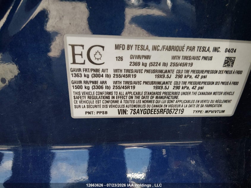 2024 TESLA MODEL Y - zdjęcie 9