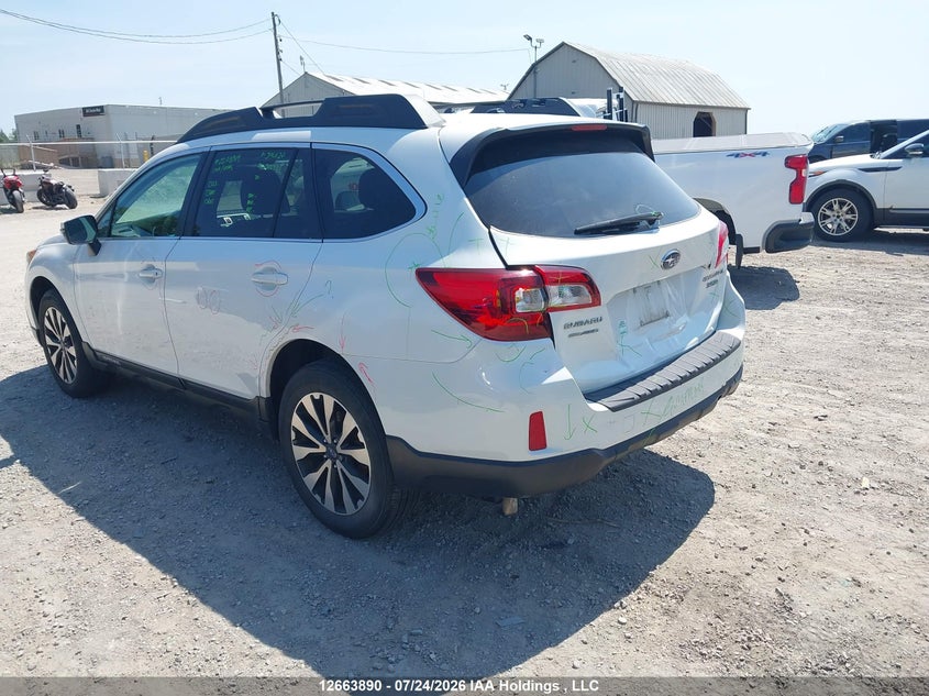 Vin: 4s4bsfnc8f3354215, lot: 3066394, subaru outback 3.6r limited 20153