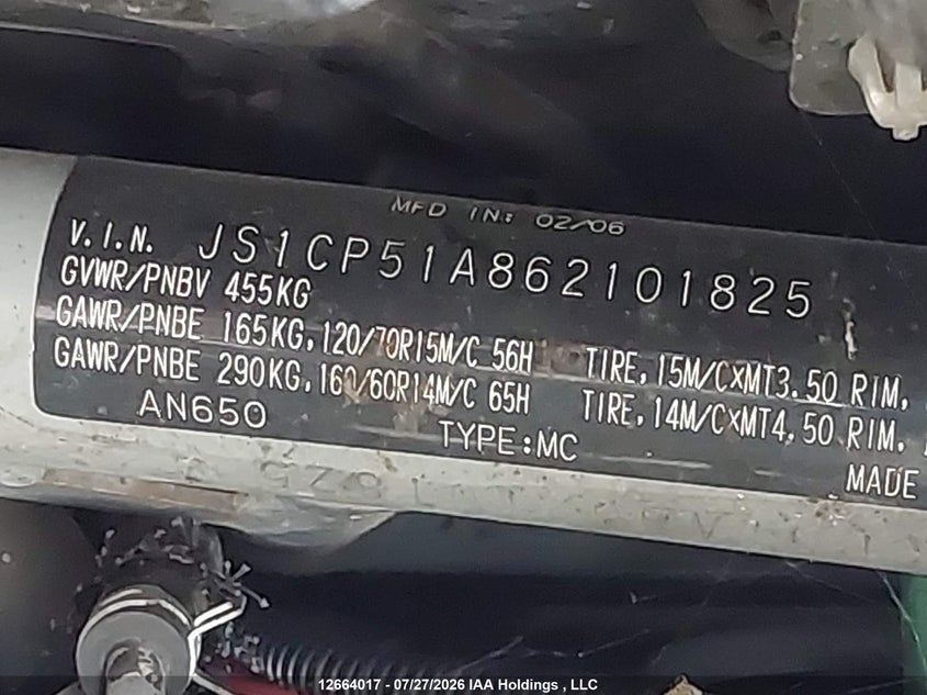 2006 SUZUKI AN650 K3 BIKE 2