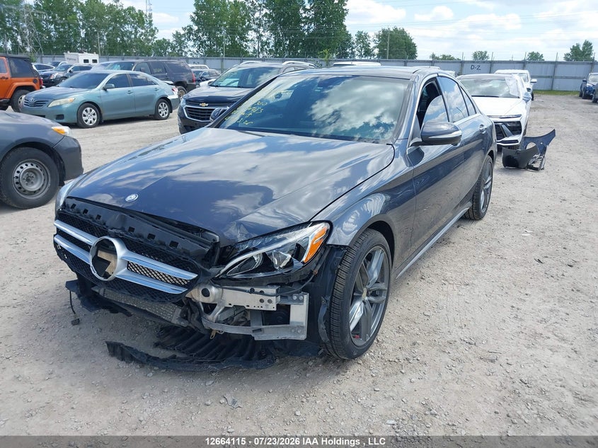 2015 Mercedes-Benz C 300 4Matic, Удар спереду, IAAI, VIN 55SWF4KB8FU096483 — фото 2