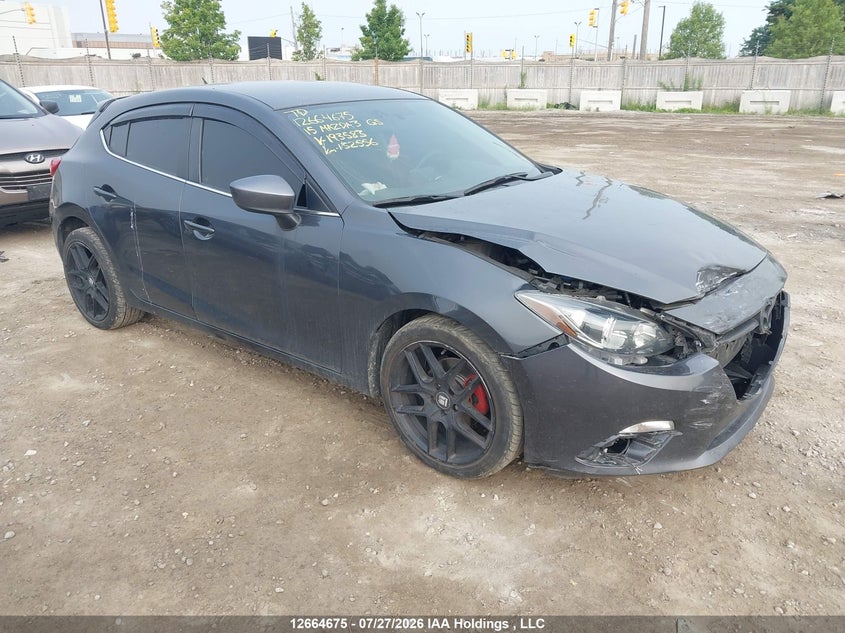 2015 Mazda Mazda3 Gs, Front, IAAI, VIN 3MZBM1L75FM193583