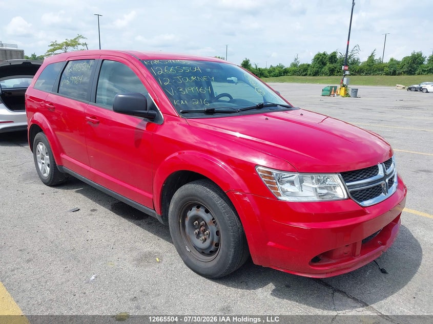 2012 DODGE JOURNEY SPORT UTILITY VEHICLE 2.4L I4 FI DOHC 16V NF4