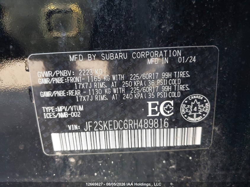2024 SUBARU FORESTER SPORT UTILITY VEHICLE 2.5L H-4 DI, DOHC, VVT, 182HP