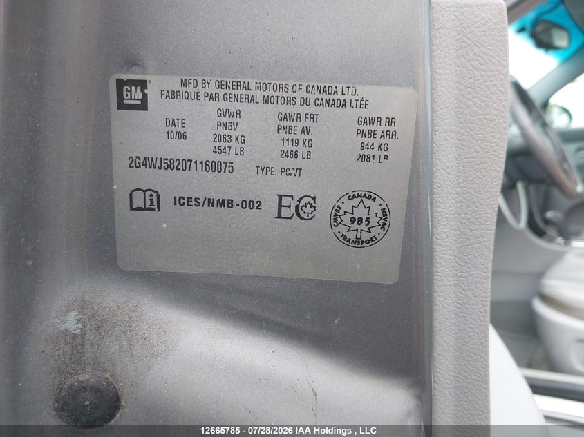 2007 BUICK ALLURE SEDAN 3.8L V-6 200HP