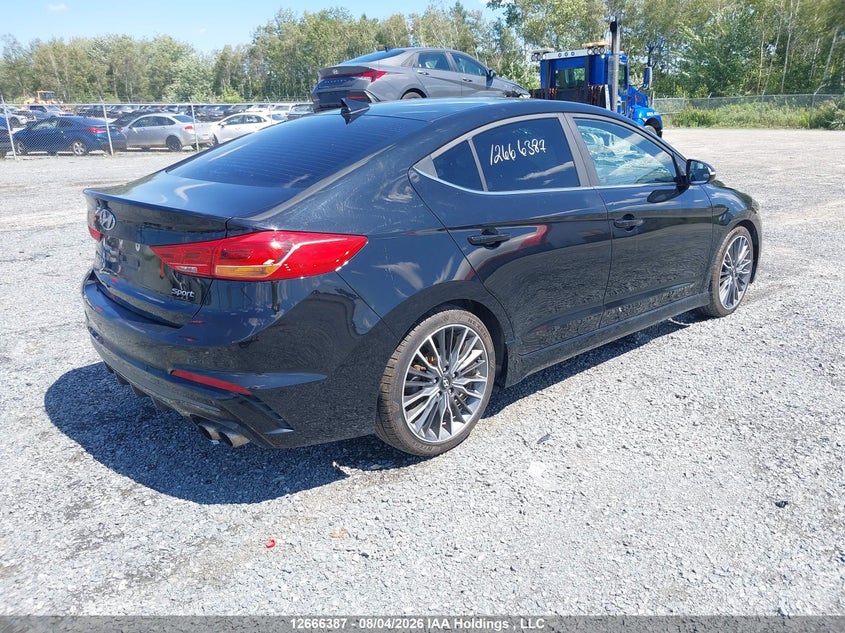 Vin: kmhd04lb5hu318833, lot: 3069078, hyundai elantra sport 20174