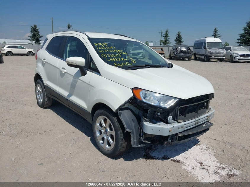 2020 Ford Ecosport Titanium, Удар спереди, IAAI, VIN MAJ6S3KL2LC339073
