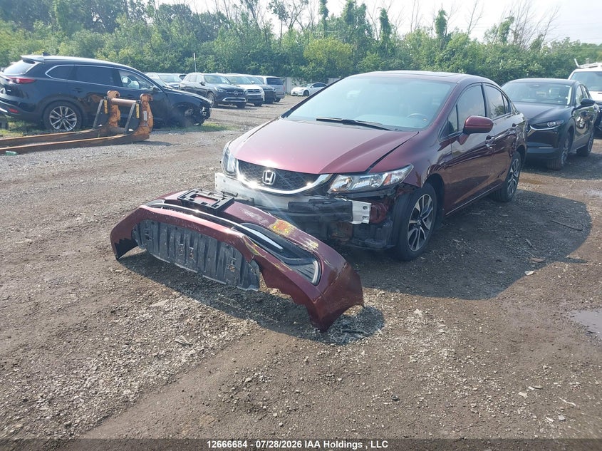 2015 Honda Civic, Front, IAAI, VIN 2HGFB2F50FH050146 — photo 2