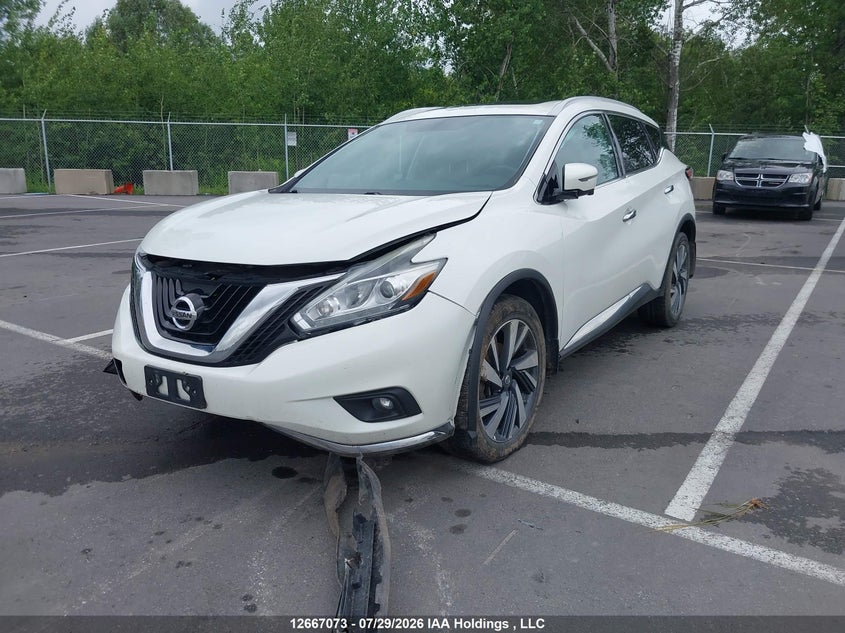 2017 Nissan Murano S/Sl/Sv/Platinum, Удар спереди, IAAI, VIN 5N1AZ2MH0HN122292 — фото 2