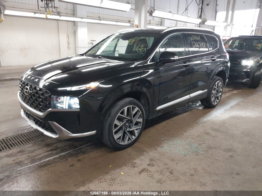 2022 Hyundai Santa Fe Ultimate Calligraphy, Right Side, IAAI, VIN 5NMS5DALXNH377467 — photo 2