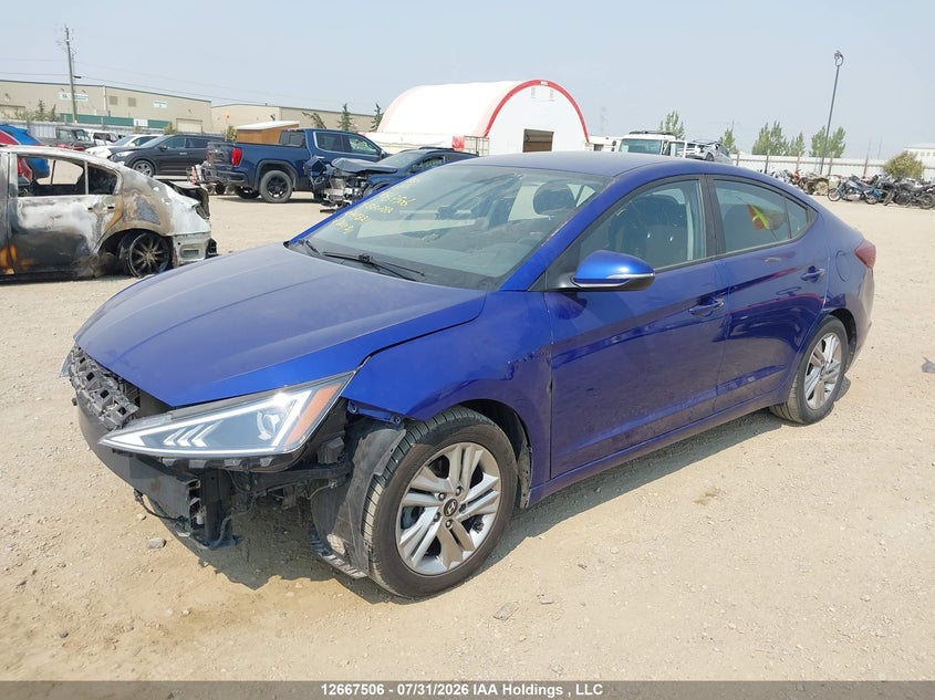 2019 Hyundai Elantra Preferred, Удар спереди, IAAI, VIN KMHD84LF3KU741221 — фото 2