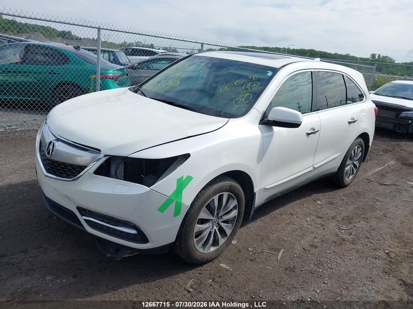 2014 Acura MDX, Удар спереди, IAAI, VIN 5FRYD4H45EB506727 — фото 2