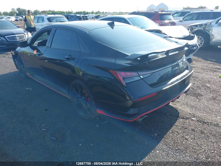 Vin: kmhlw4dk7ru019936, lot: 3070537, hyundai elantra n 20243