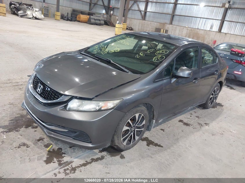 2013 Honda Civic, Удар спереду, IAAI, VIN 2HGFB2F57DH036483 — фото 2