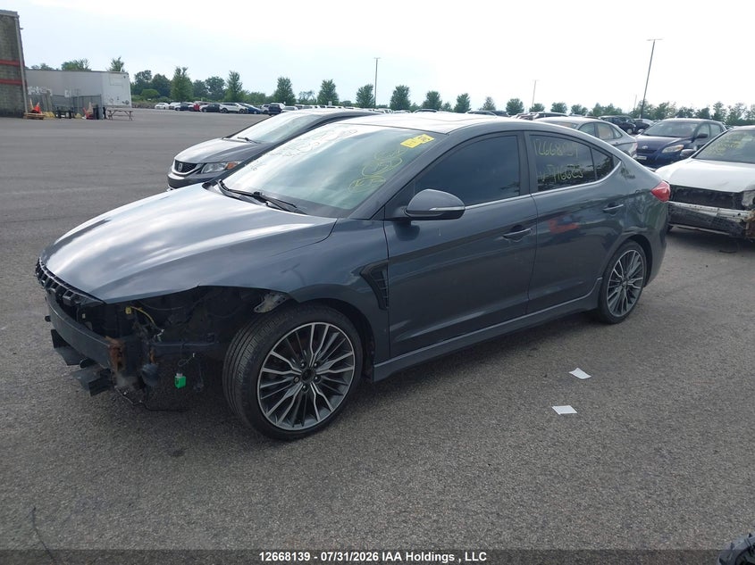 Vin: kmhd04lb4ju716623, lot: 3070957, hyundai elantra sport 20182