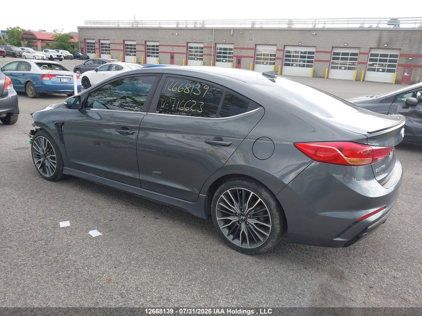 Vin: kmhd04lb4ju716623, lot: 3070957, hyundai elantra sport 20183