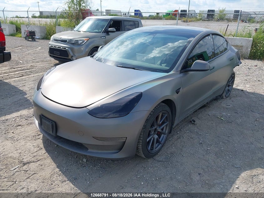 2022 Tesla Model 3, Rear, IAAI, VIN 5YJ3E1EB7NF250648 — photo 2