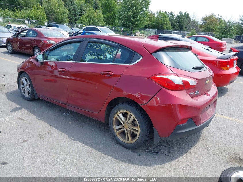 Vin: 3g1be6sm5hs516669, lot: 3071795, chevrolet cruze lt auto 20173