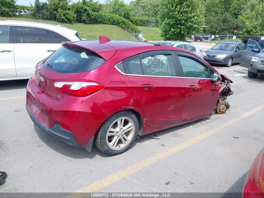 Vin: 3g1be6sm5hs516669, lot: 3071795, chevrolet cruze lt auto 20174