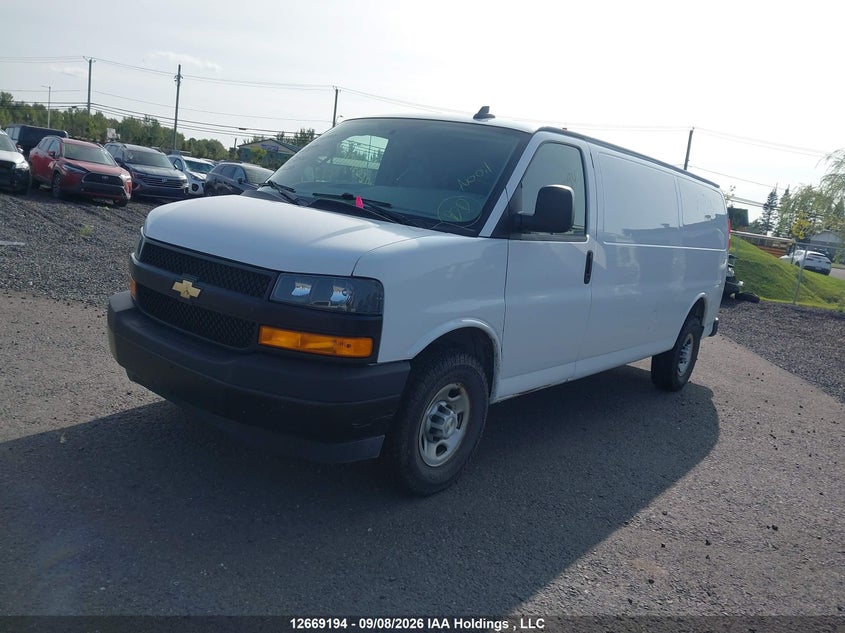 2023 Chevrolet Express, Right Front, IAAI, VIN 1GCWGBFP1P1223240 — photo 2