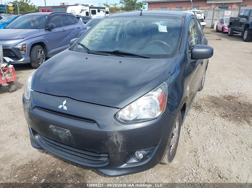 2014 Mitsubishi Mirage Es, Front, IAAI, VIN ML32A4HJXEH011089 — photo 2