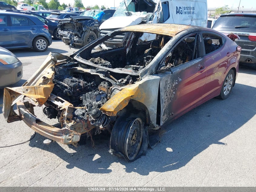 2016 Hyundai Elantra, Total Burn, IAAI, VIN 5NPDH4AE8GH741246 — photo 2