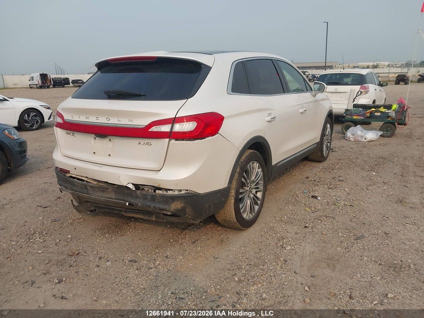 Vin: 2lmpj8lr4jbl26162, lot: 3072826, lincoln mkx reserve 20184
