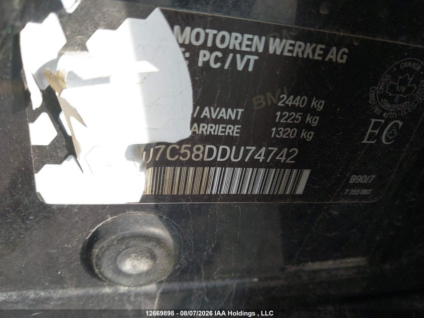2013 BMW 5ER SEDAN 3.0L I6 FI DOHC 24V NF4