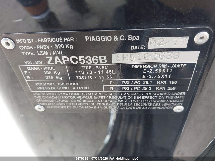 2017 VESPA PRIMAVERA BIKE 1