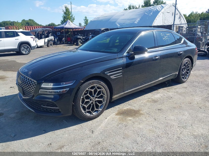 Vin: kmtgb4sc6mu043149, lot: 3073549, genesis g80 2.5t advanced awd 20212