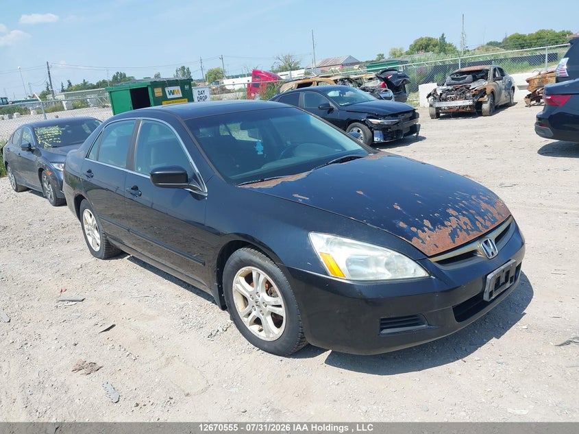 2007 Honda Accord, Удар спереди, IAAI, VIN 1HJCM56767A800696