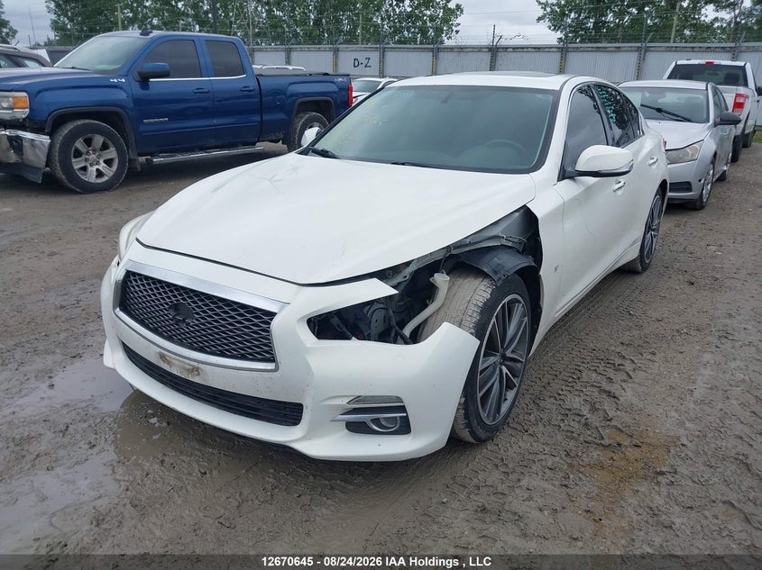 2015 Infiniti Q50, Левый бок, IAAI, VIN JN1BV7AR1FM404543 — фото 2