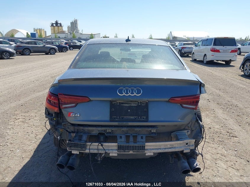 2018 AUDI S4 SEDAN 3.0L V-6 DI, DOHC, VVT, TURBO, 354HP