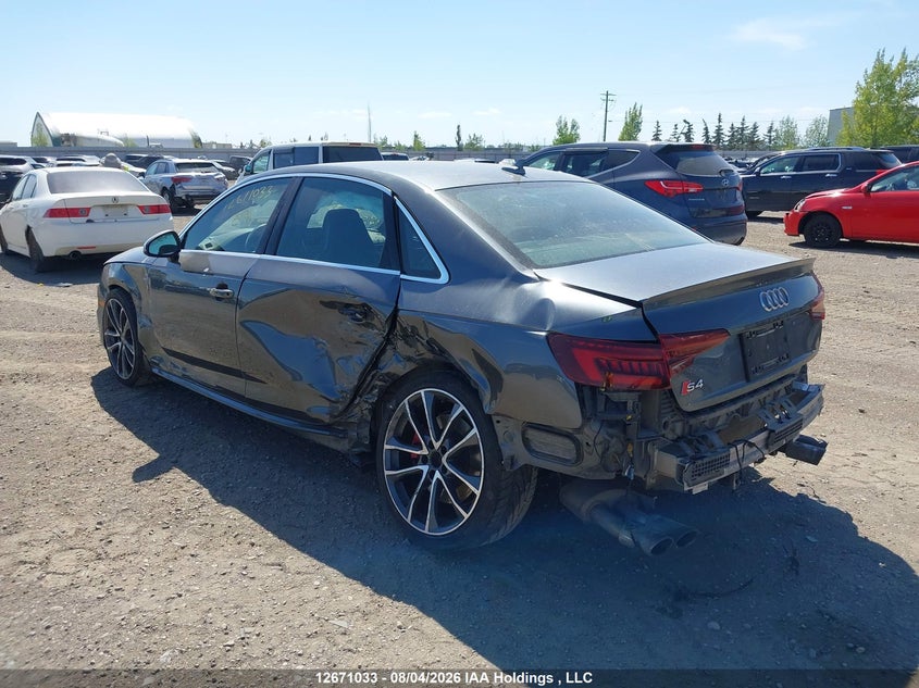 Vin: wauc4af42ja010944, lot: 3074160, audi s4 prestige 20183