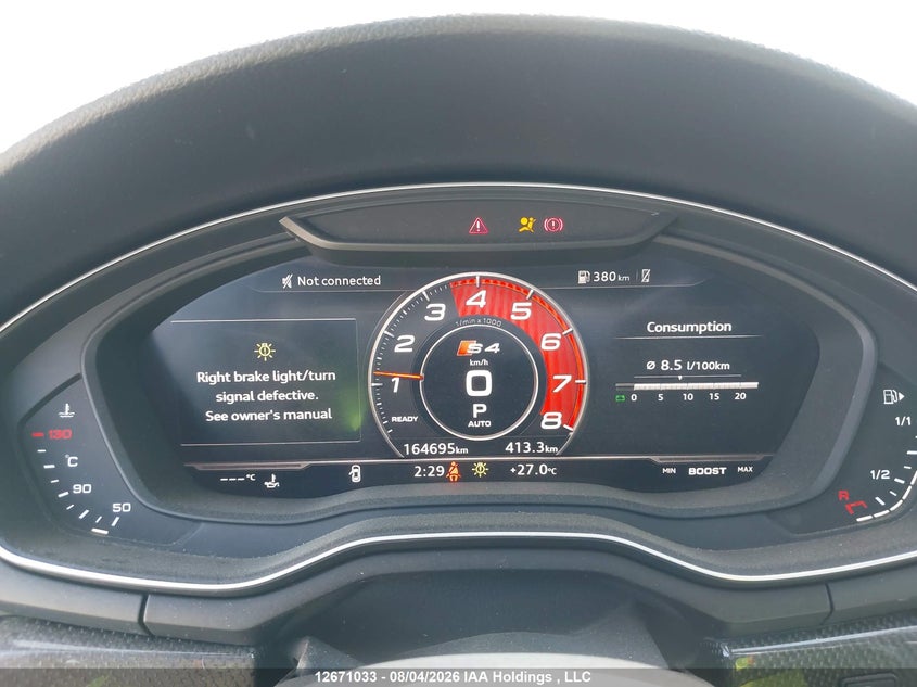 2018 AUDI S4 SEDAN 3.0L V-6 DI, DOHC, VVT, TURBO, 354HP