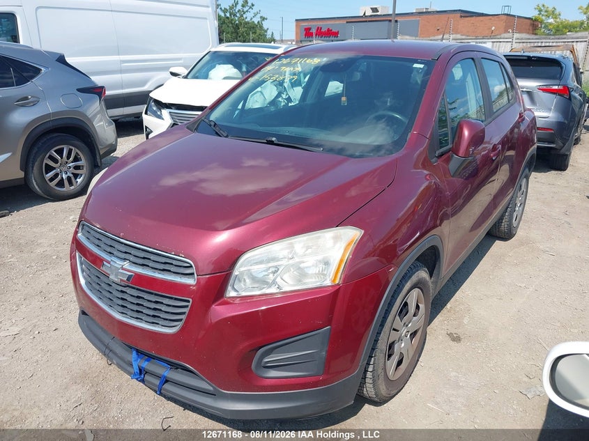 2014 Chevrolet Trax, Charity, IAAI, VIN 3GNCJKEB8EL153839 — photo 2