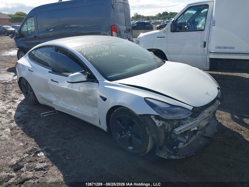 2023 Tesla Model 3 Rwd, Удар спереди, IAAI, VIN 5YJ3E1EA5PF550411