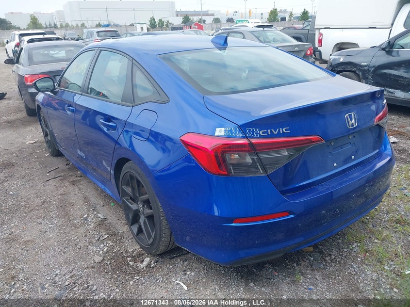 Vin: 2hgfe2f5xrh117217, lot: 3074477, honda civic sport 20243