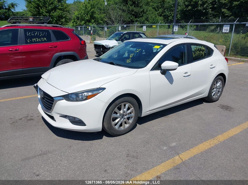 Vin: jm1bn1l70h1147174, lot: 3074499, mazda 3 touring 20172