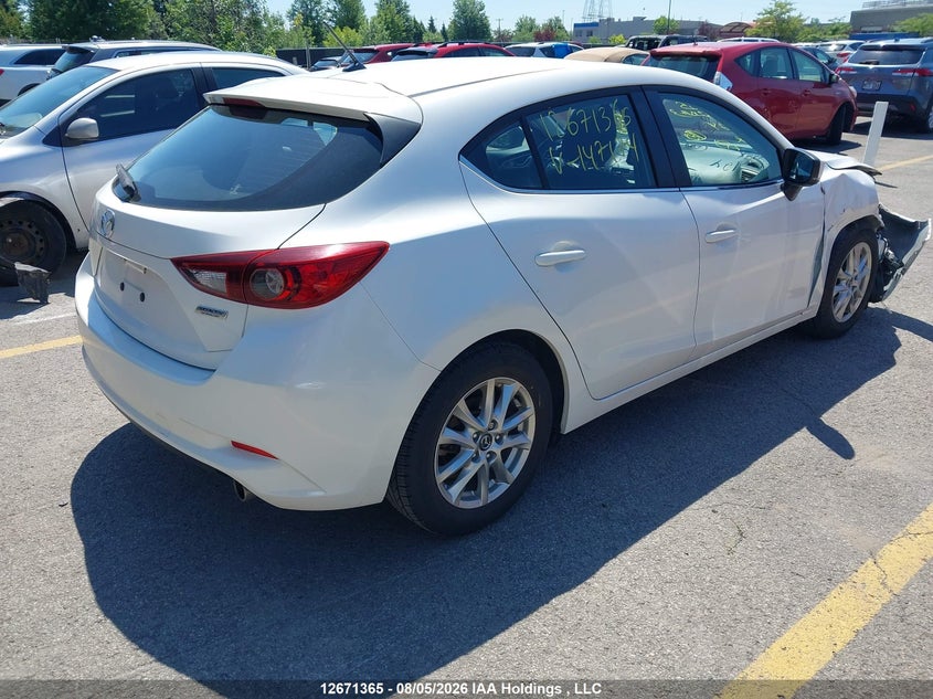 Vin: jm1bn1l70h1147174, lot: 3074499, mazda 3 touring 20174