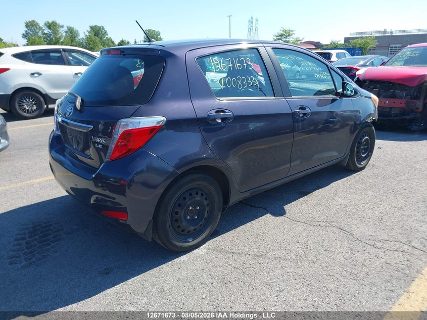Vin: vnkktud34ea008333, lot: 3074809, toyota yaris 20144