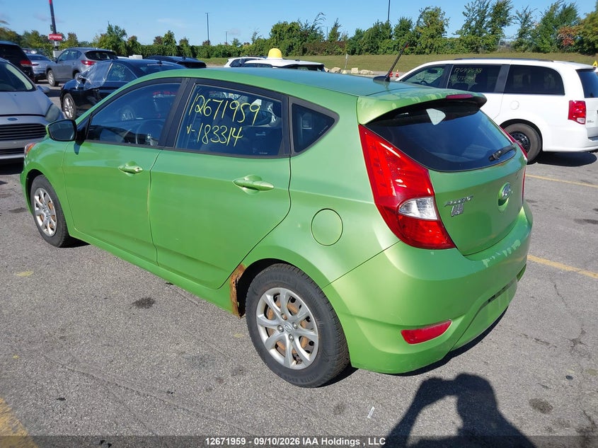 Vin: kmhct5ae4eu183314, lot: 3075204, hyundai accent gls/gs 20143